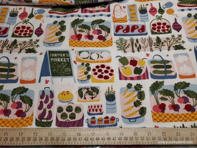 Flannel Fabric Farmers Market By the yard 100% Cotton Flannel image 2