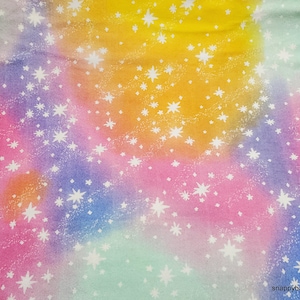 Flannel Fabric - Stars on Multi Color Tie Dye - By the Yard - 100% Cotton Flannel