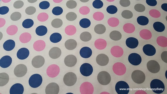 Flannel Fabric - Dot Prism Pink - By the yard - 100% Cotton Flannel