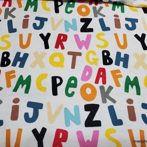 Flannel Fabric Alphabet Letters Tossed By the yard 100% Cotton Flannel image 1