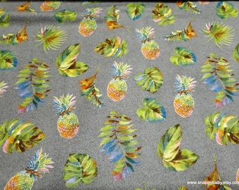 Luxe Flannel Fabric - Watercolor Pineapple Luxe - By the yard - 70% Rayon, 30 Cotton Luxe Flannel Fabric