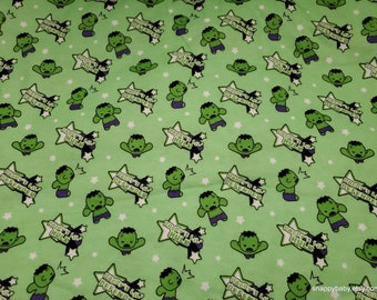 Character Flannel Fabric - Marvel Lil Hulk - By the yard - 100% Cotton Flannel