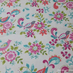 Flannel Fabric - Madison Birds - By the yard - 100% Cotton Flannel