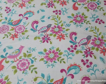 Flannel Fabric - Madison Birds - By the yard - 100% Cotton Flannel