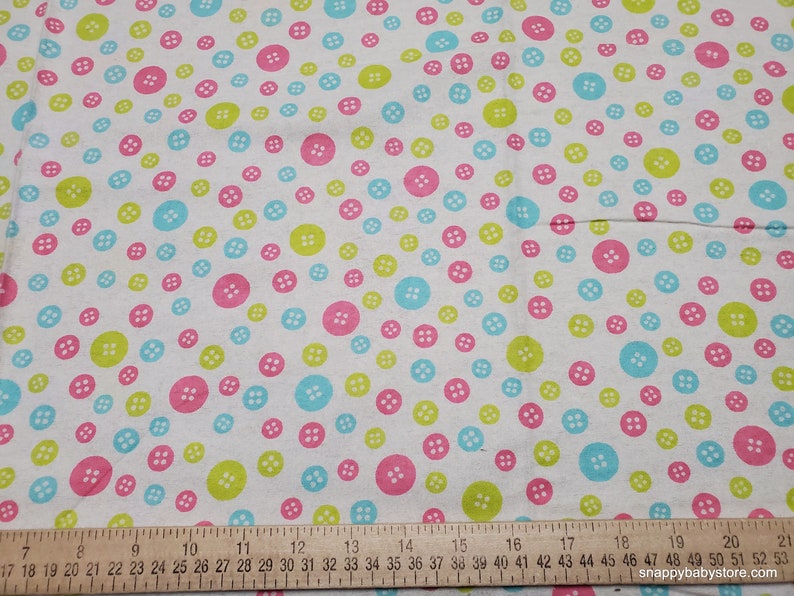 Flannel Fabric Baby Buttons By the yard 100% Cotton Flannel image 2