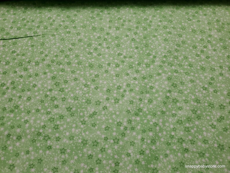 Flannel Fabric Green Multi Stars Tonal By the yard 100% Cotton Flannel image 1