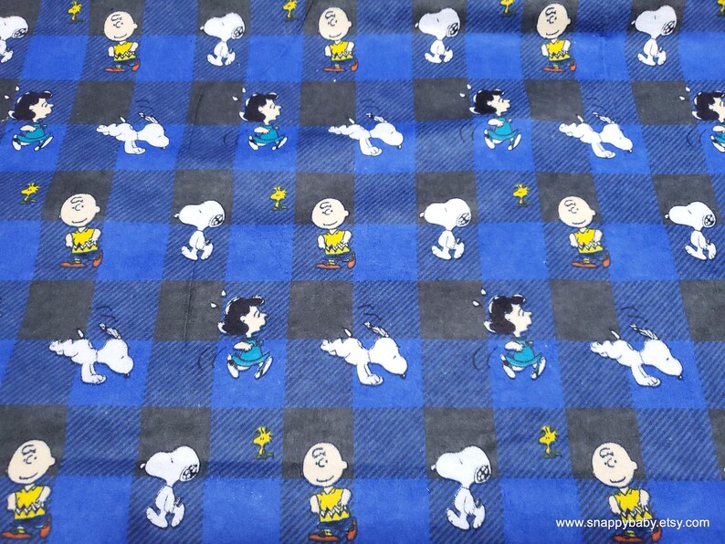 Flannel Fabric Peanuts Tossed Buffalo Plaid by the Yard Etsy