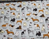 Flannel Fabric - Multi Dog Breeds - By the yard - 100% Cotton Flannel