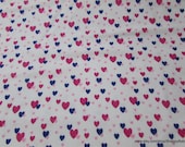 Flannel Fabric - Floating Hearts on White - By the yard - 100% Cotton Flannel