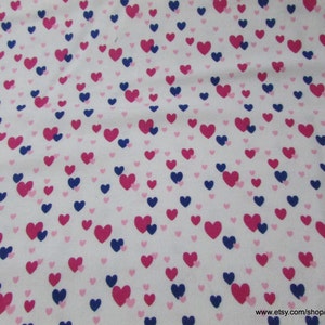 Flannel Fabric Floating Hearts on White By the yard 100% Cotton Flannel image 1