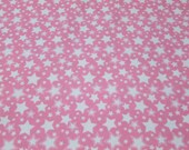 Flannel Fabric - Starry Nights Pink Carnation - By the yard - 100% Cotton Flannel