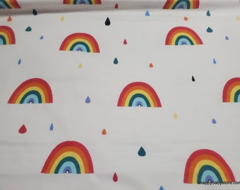 Flannel Fabric - Rainbow Snail Rainbows - By the yard - 100% Cotton Flannel