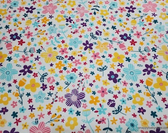 Remnant Flannel Fabric - Girl Power Floral - Choose your Size - 100% Cotton Flannel
