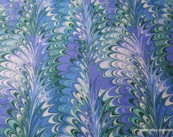 Flannel Fabric - Purple Green Blue Paint Swirl - By the yard - 100% Cotton Flannel
