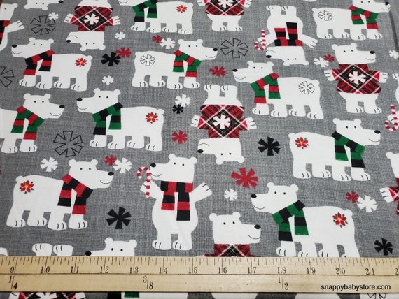 Christmas Flannel Fabric Polar Bears in Sweaters by the Yard 100% Cotton  Flannel - Etsy