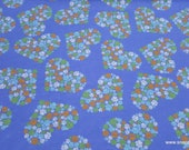 Flannel Fabric - Heart Paw Cluster on Blue - By the yard - 100% Cotton Flannel