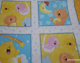 Flannel Fabric - Wish Upon a Star Bears in Blocks Premium Flannel - By the yard - 100% Cotton Flannel