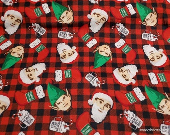 Christmas Character Flannel Fabric - The Office Best Boss Christmas - By the yard - 100% Cotton Flannel