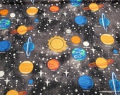 Flannel Fabric - Solar System Names - By the yard - 100% Cotton Flannel