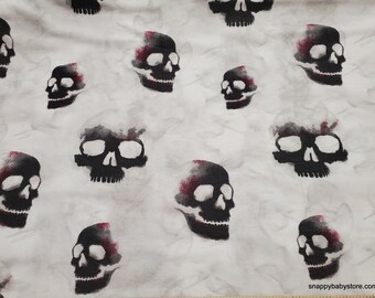 Flannel Fabric - Faded Skulls - By the Yard - 100% Cotton Flannel