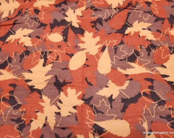 Flannel Fabric - Fall Leaves Brown - By the yard - 100% Cotton Flannel