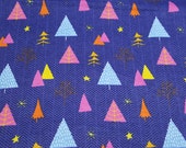 Christmas Flannel Fabric - In the Forest on Blue -By the Yard - 100% Cotton Flannel