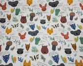 Flannel Fabric - Australian Animal Facts - By the yard - 100% Cotton Flannel