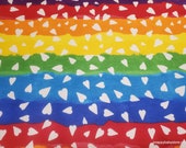 Flannel Fabric - Heart Rainbow - By the yard - 100% Cotton Flannel