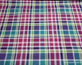 Flannel Fabric - Bright Med Plaid - By the yard - 100% Cotton Flannel