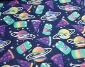 Flannel Fabric - Cosmic Foods - By the yard - 100% Cotton Flannel