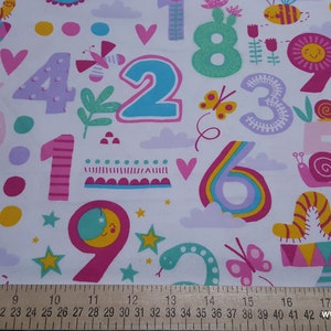 Flannel Fabric Patterned Numbers By the Yard 100% Cotton Flannel image 2