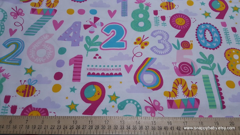 Flannel Fabric Patterned Numbers By the Yard 100% Cotton Flannel image 2