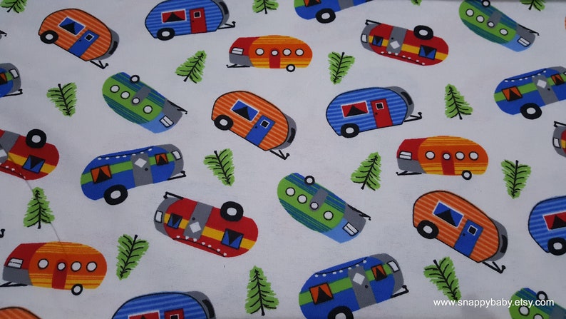 100/% Cotton Flannel Bright Campers Flannel Fabric By the Yard