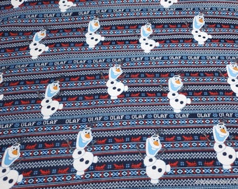 Character Flannel Fabric - Disney Frozen Olafs Alpine Adventure - By the yard - 100% Cotton Flannel