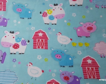 Flannel Fabric - Barnyard Buds - By the yard - 100% Cotton Flannel
