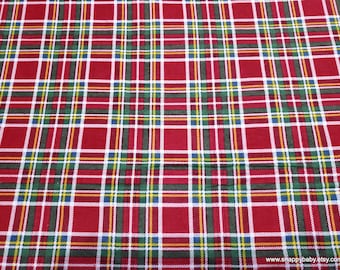 Christmas Flannel Fabric - Christmas Tartan Plaid - By the yard - 100% Cotton Flannel