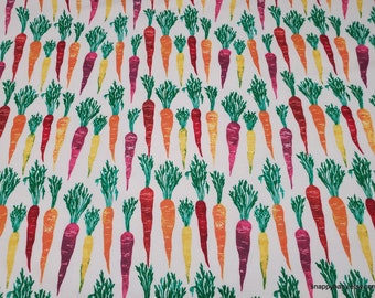 Flannel Fabric - Multi Color Carrots - By the yard - 100% Cotton Flannel