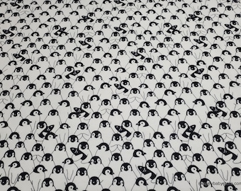 Flannel Fabric - Packed Penguins - By the yard - 100% Cotton Flannel