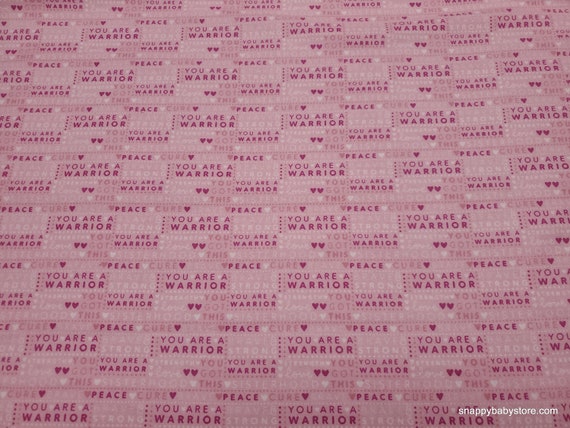 Breast Cancer Awareness FLANNEL material by the yard 100% Cotton