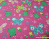 Flannel Fabric - Frogs & Butterflies - By the yard - 100% Cotton Flannel
