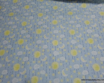 Flannel Fabric - Celestial Sky - By the yard - 100% Cotton Flannel