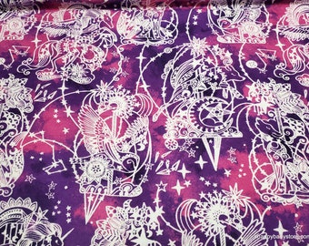 Flannel Fabric - Intricate Constellation Shapes - By the yard - 100% Cotton Flannel