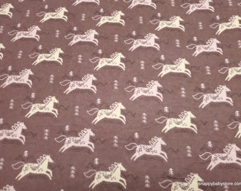 Flannel Fabric - Jumping Horses - By the yard - 100% Cotton Flannel