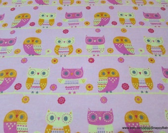 Flannel Fabric - Triangle Owl - By the Yard - 100% Cotton Flannel