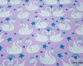 Flannel Fabric - Swan Princess - By the yard - 100% Cotton Flannel