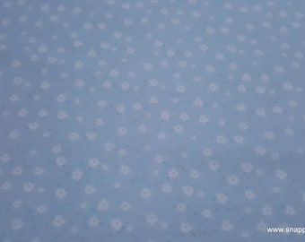 Flannel Fabric - Bunny Blue Floral - By the yard - 100% Cotton Flannel