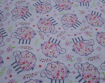 Flannel Fabric - Lamb Tossed - By the yard - 100% Cotton Flannel