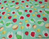 Flannel Fabric - Happy Fruit - By the yard - 100% Cotton Flannel