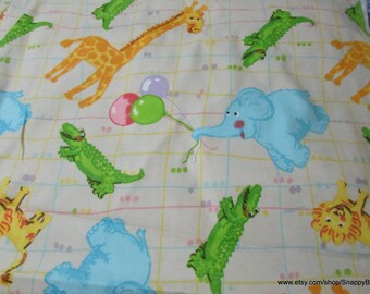 Flannel Fabric - Animals and Balloons Party - By the yard - 100% Cotton Flannel