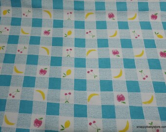 Remnant Flannel Fabric - Sunny and Bright Fruit Plaid - Choose your Size - 100% Cotton Flannel